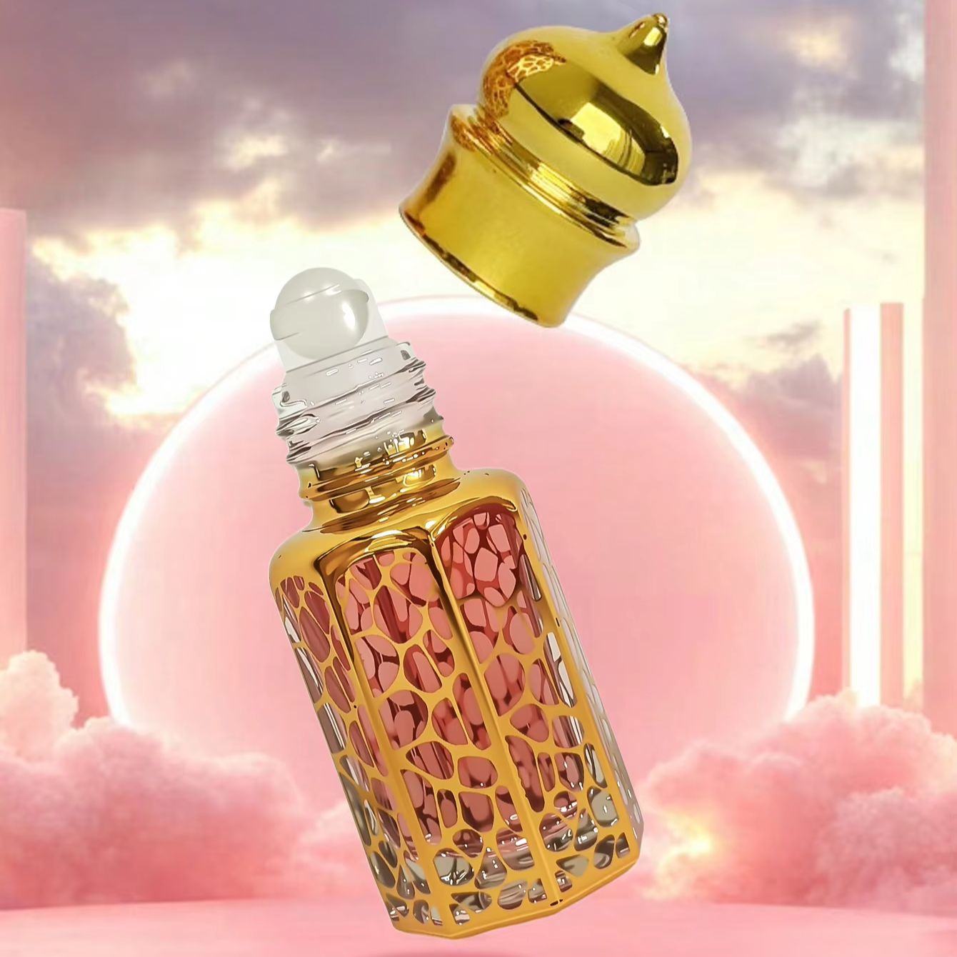 Perfume Fragrance Essential Oil - Flacons d'huile essentielle parfumée florale arabe